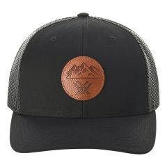 Three Peaks Cap - Leather Patch  Black